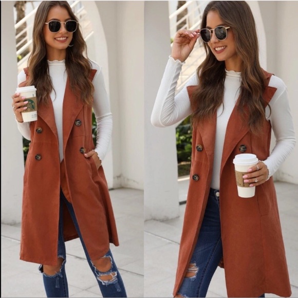 Jackets & Blazers - Double breasted long vest